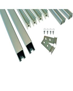 Alu-Leisten Befestigungsset Serie FARÖ | für Aluminium Steckpfosten | Zaunhöhe 180cm