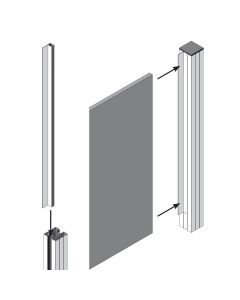 Winkelschiene für Aluminium Wandprofil | Sichtschutz VETRO