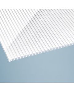Polycarbonat Doppelstegplatte gestreift 16mm klar/weiß