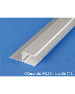 Aluminium U-Profil 16mm mit Befestigungslasche längs für easy click Hohlkammerpaneele