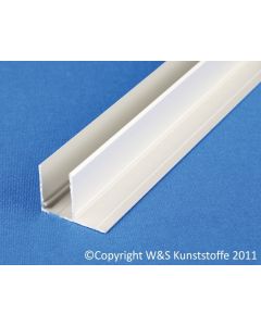 Aluminium U-Profil mit Befestigungslasche quer, für Stegplatten 16mm