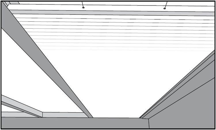 Beschattung für Terrassenüberdachung fertig montiert