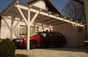 Carport mit Wellplatten