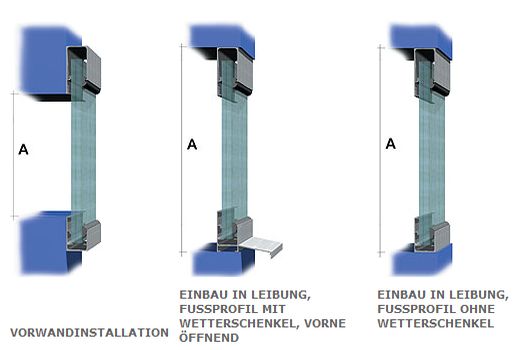 Montagemöglichkeiten für Hohlkammerpaneele arcoPlus