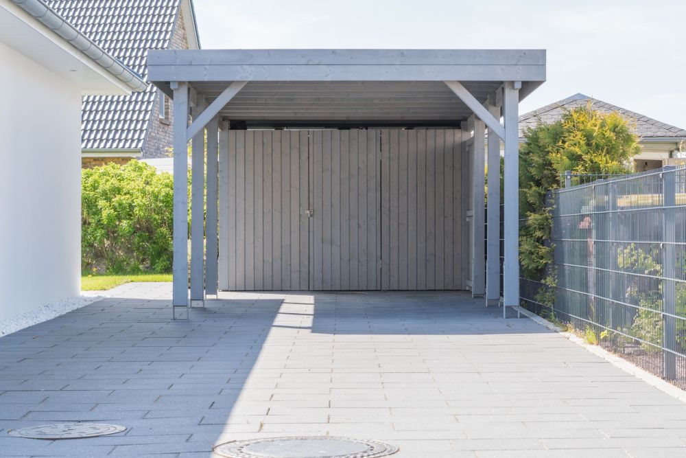 Carport mit Flachdach