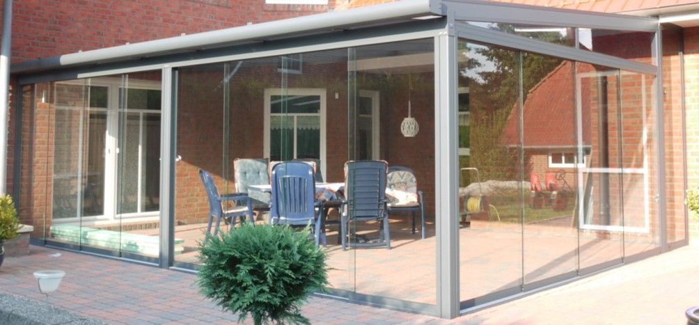 Terrassendach Magnolia mit Glasschiebetürsystem Terrassendach Magnolia mit Glasschiebetürsystem